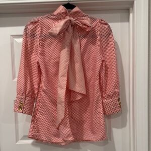 Red Polka Dot Blouse with Bow